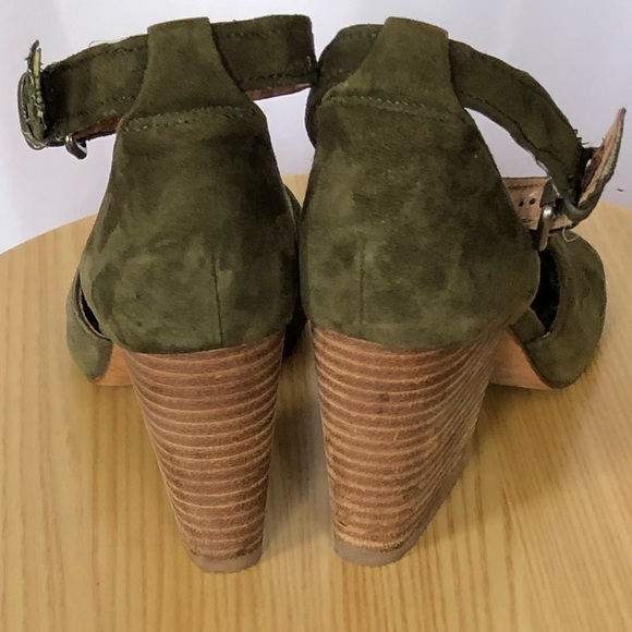 🔴SOLD🔴Madewell Alena green suede sandals sz 7.5 - Picture 4 of 6